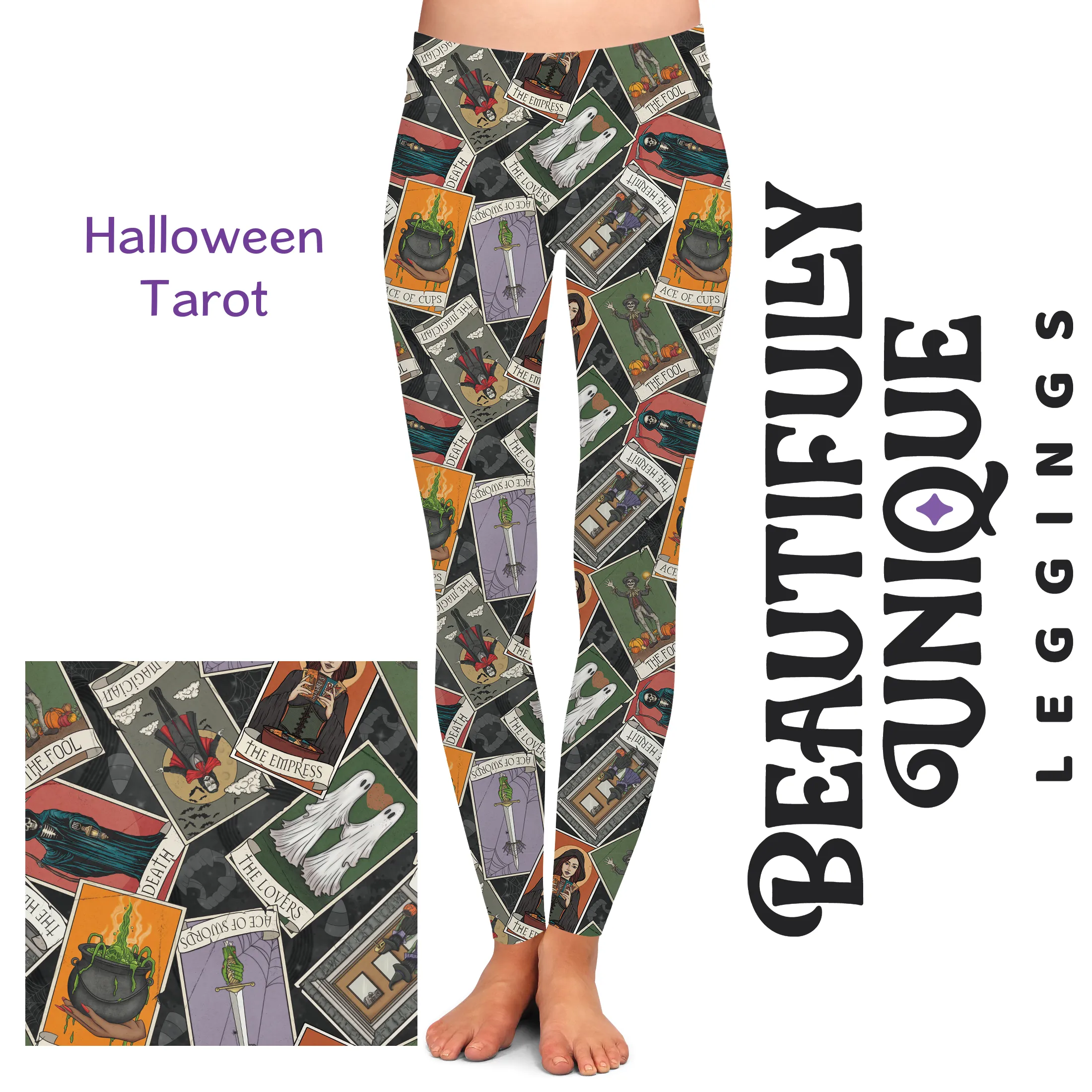 Halloween Tarot (Semi-Exclusive) - High-quality Handcrafted Vibrant Leggings