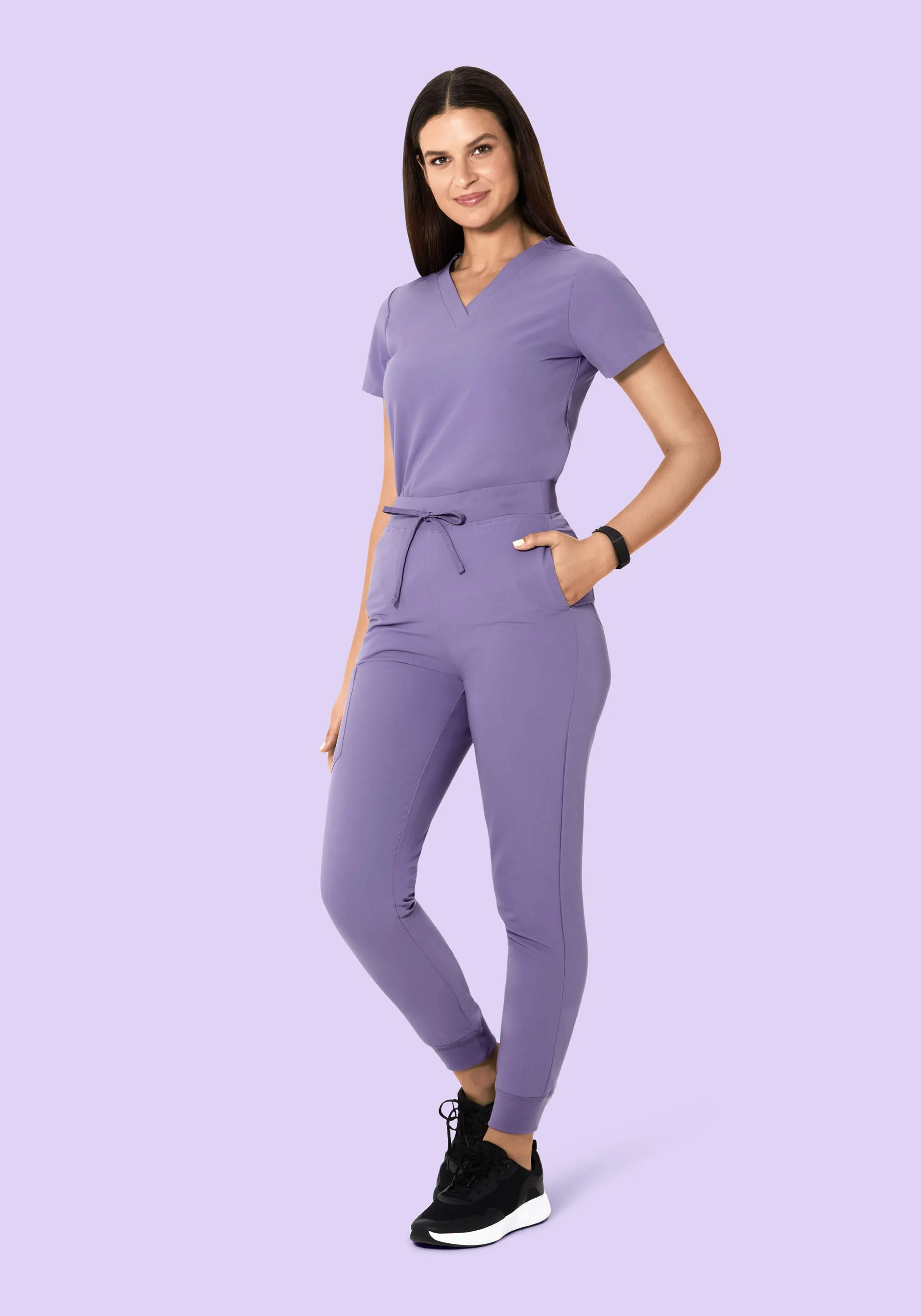 High Waisted Joggers Hyacinth