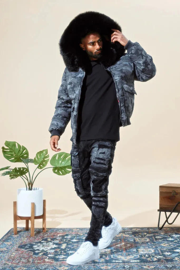 Jordan Craig - Hollis Bomber Jacket - Black Camo (91541C)