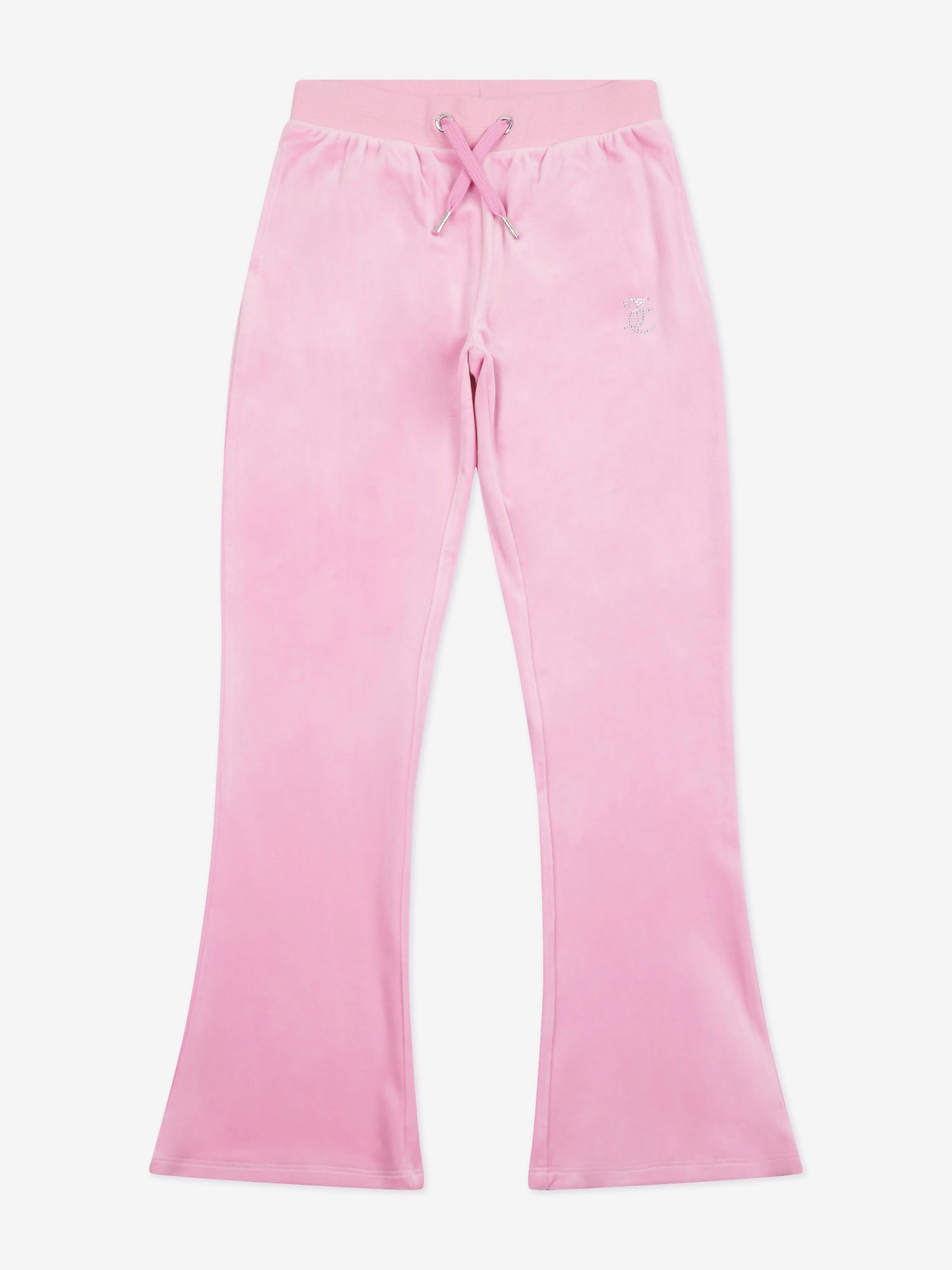 Juicy Couture Girls Diamante Logo Bootcut Joggers in Pink