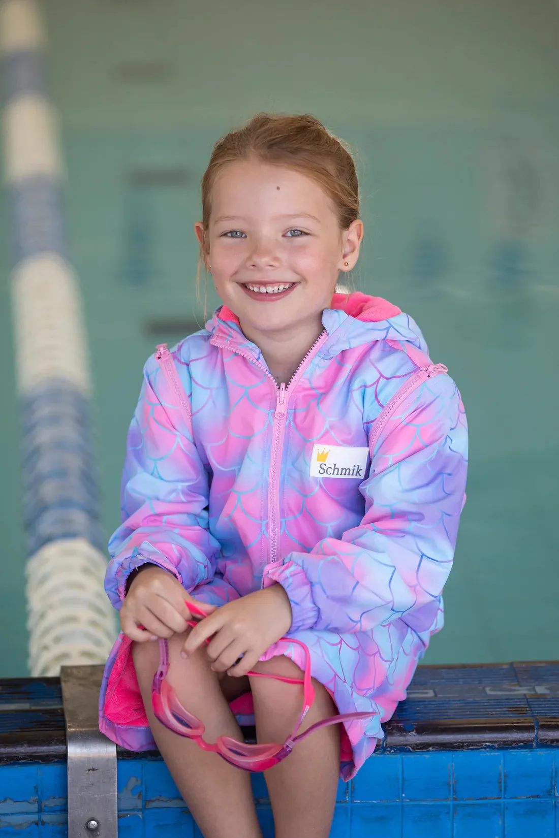 Kid's Schmik Convertible Swim Parka- Mermaid Print