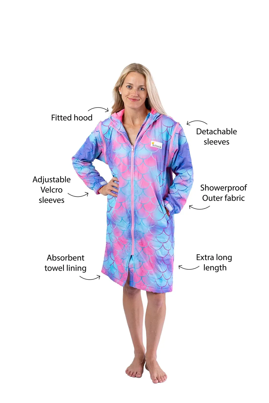 Kid's Schmik Convertible Swim Parka- Mermaid Print