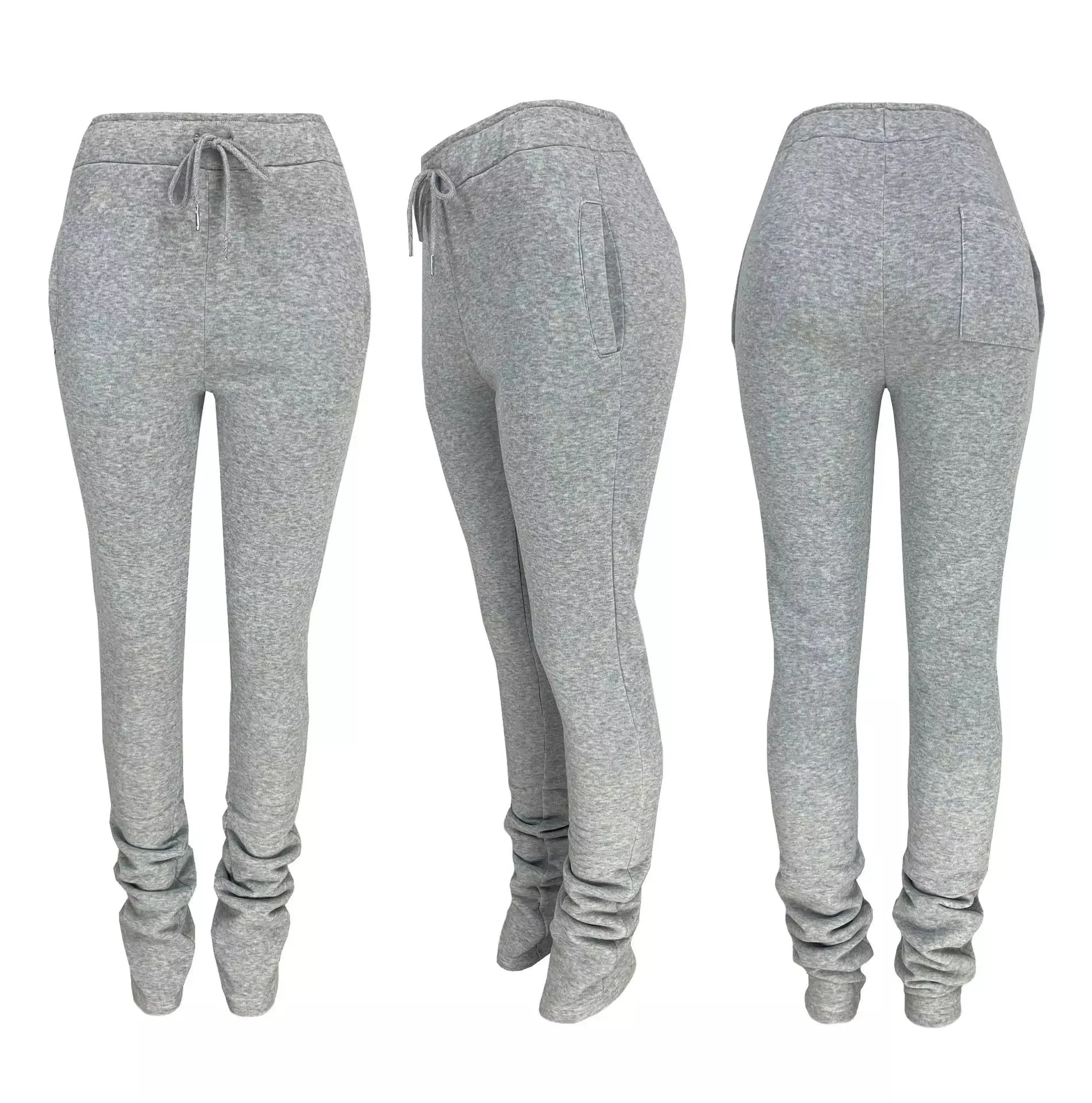 Ladies trendy ruched ruffle joggers fashion pants