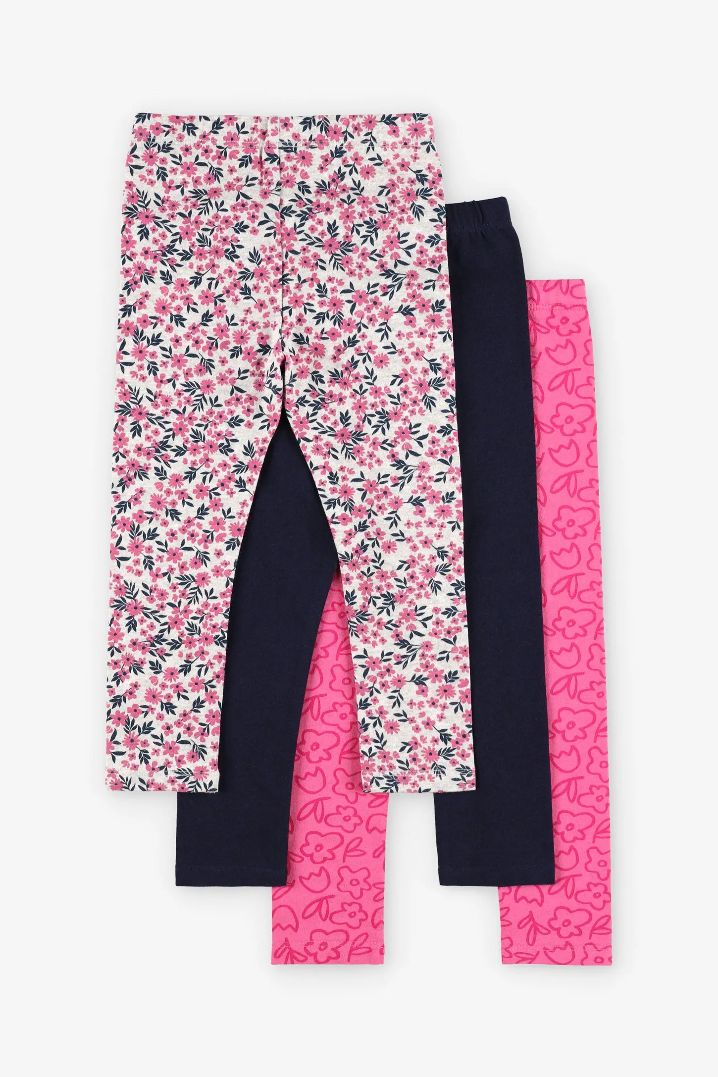 Lot de 3 leggings en coton, 2T-3T - Bébé fille