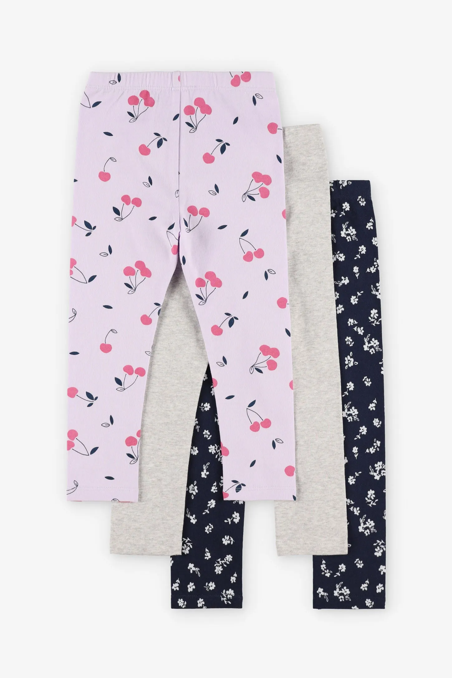 Lot de 3 leggings en coton, 2T-3T - Bébé fille