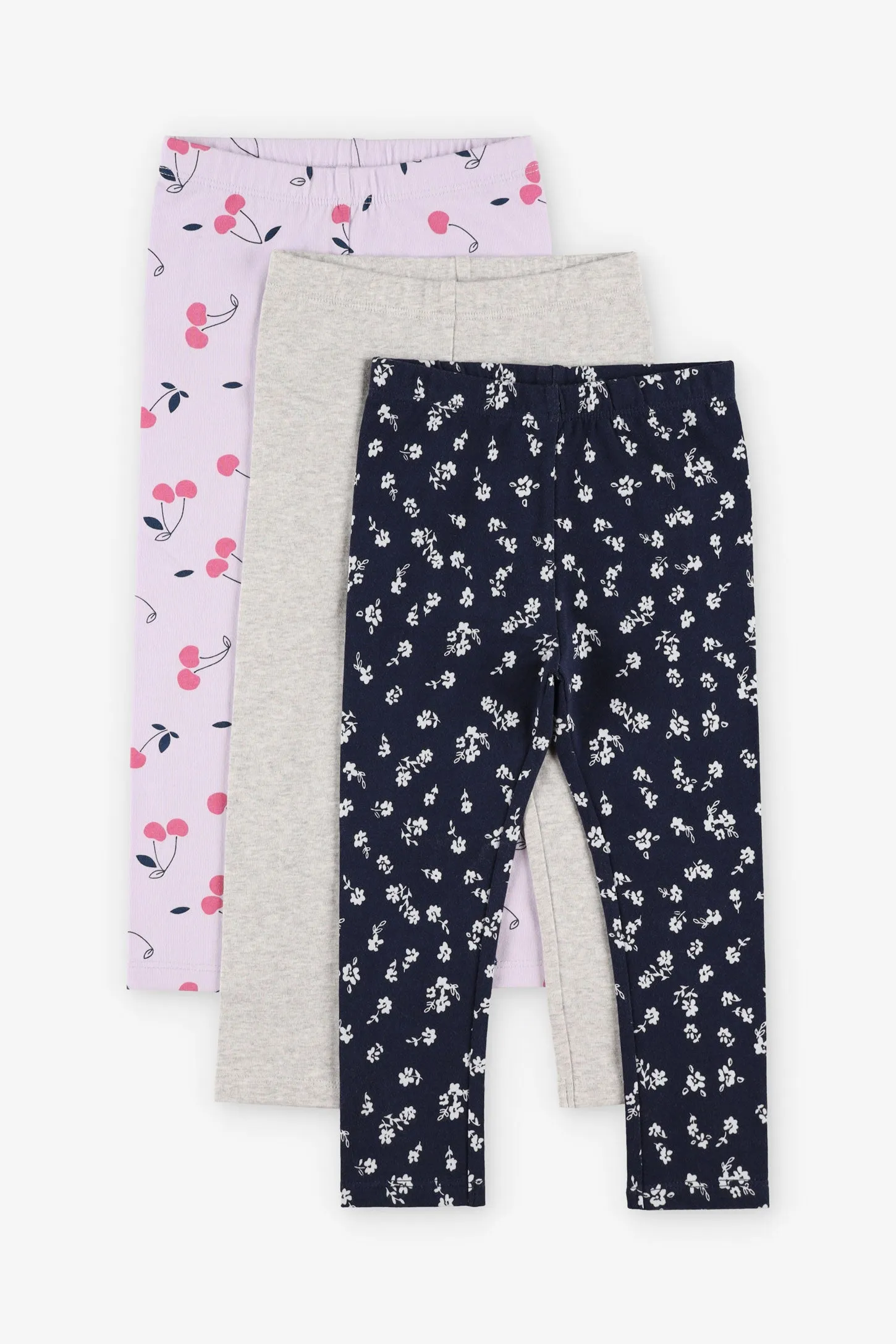 Lot de 3 leggings en coton, 2T-3T - Bébé fille