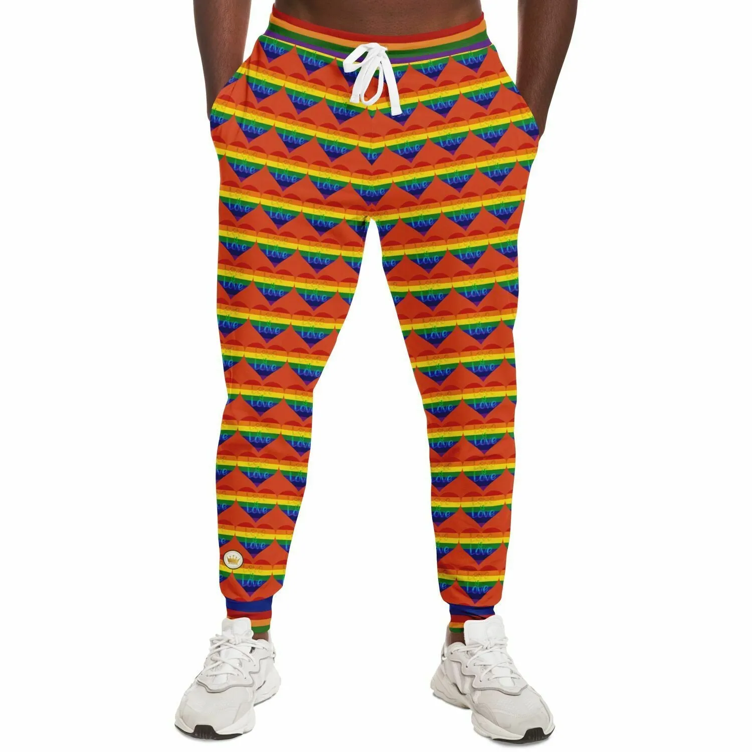 Love is Love in Orange Citrus Eco-Poly Unisex Joggers