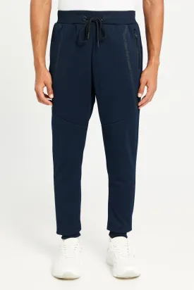 Men Navy Athletic Track Pants