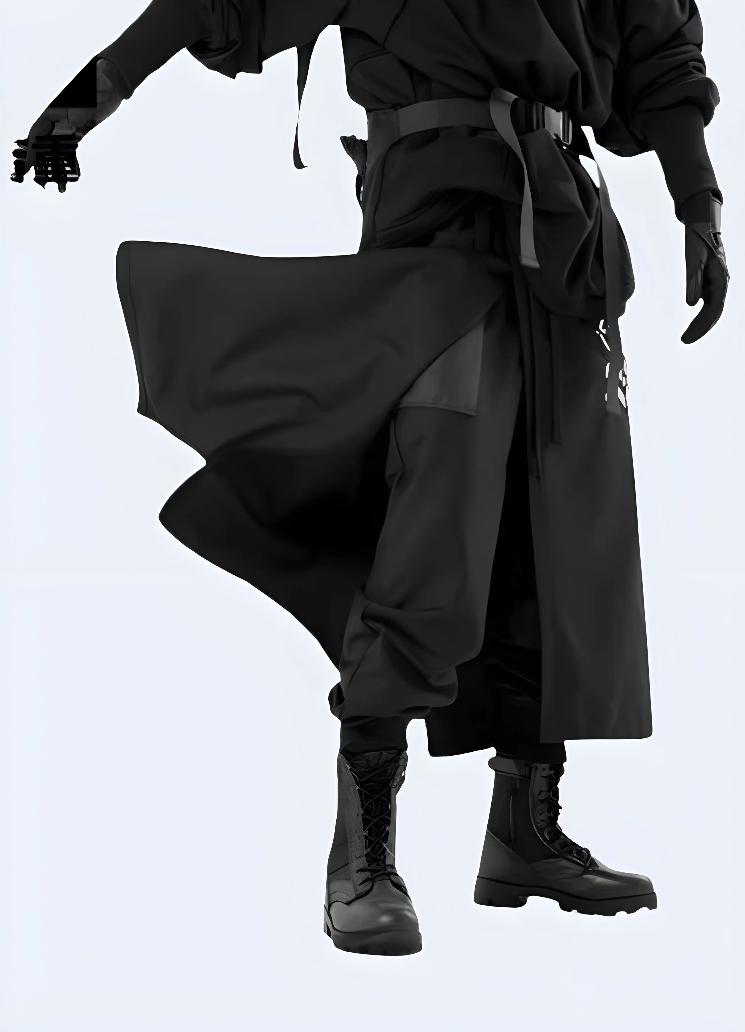 Men's Techwear skirt over pants