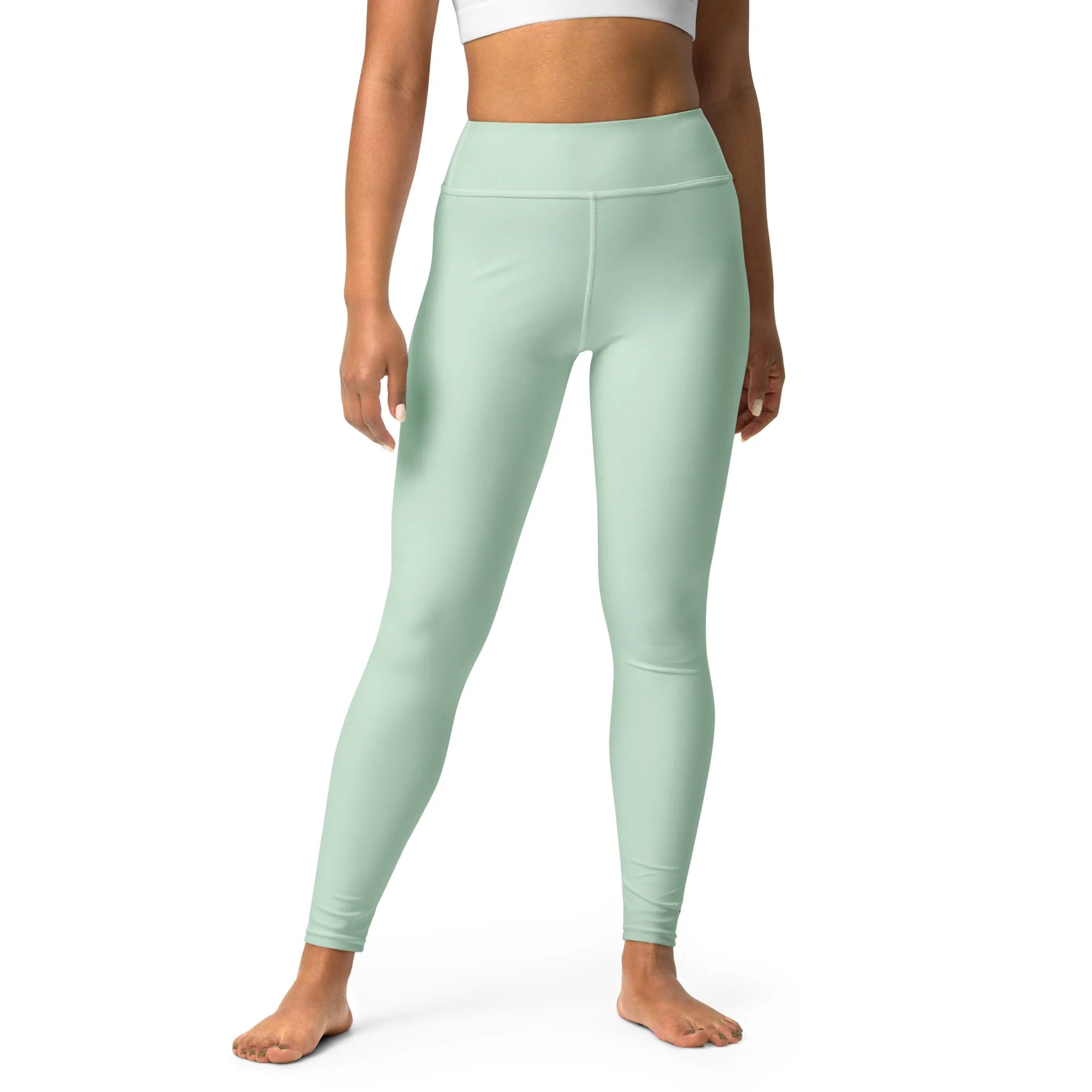 Modern Classic: Women's Solid Color Yoga Pants - Surf Crest