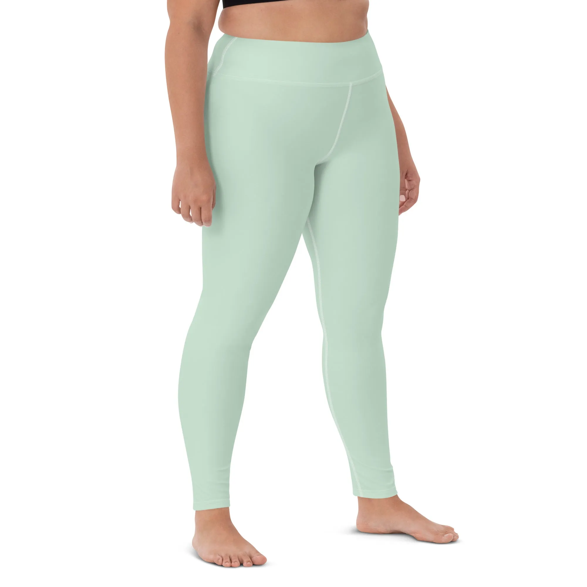 Modern Classic: Women's Solid Color Yoga Pants - Surf Crest