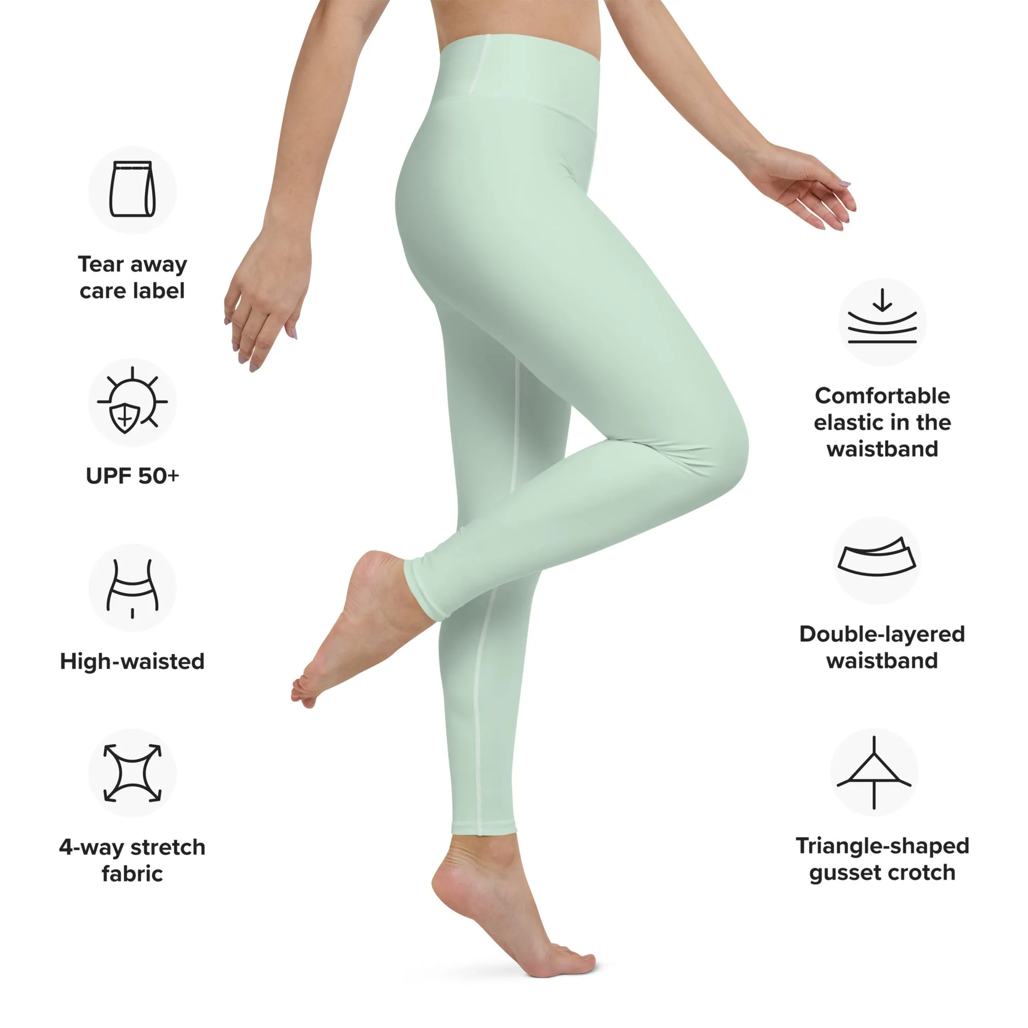 Modern Classic: Women's Solid Color Yoga Pants - Surf Crest