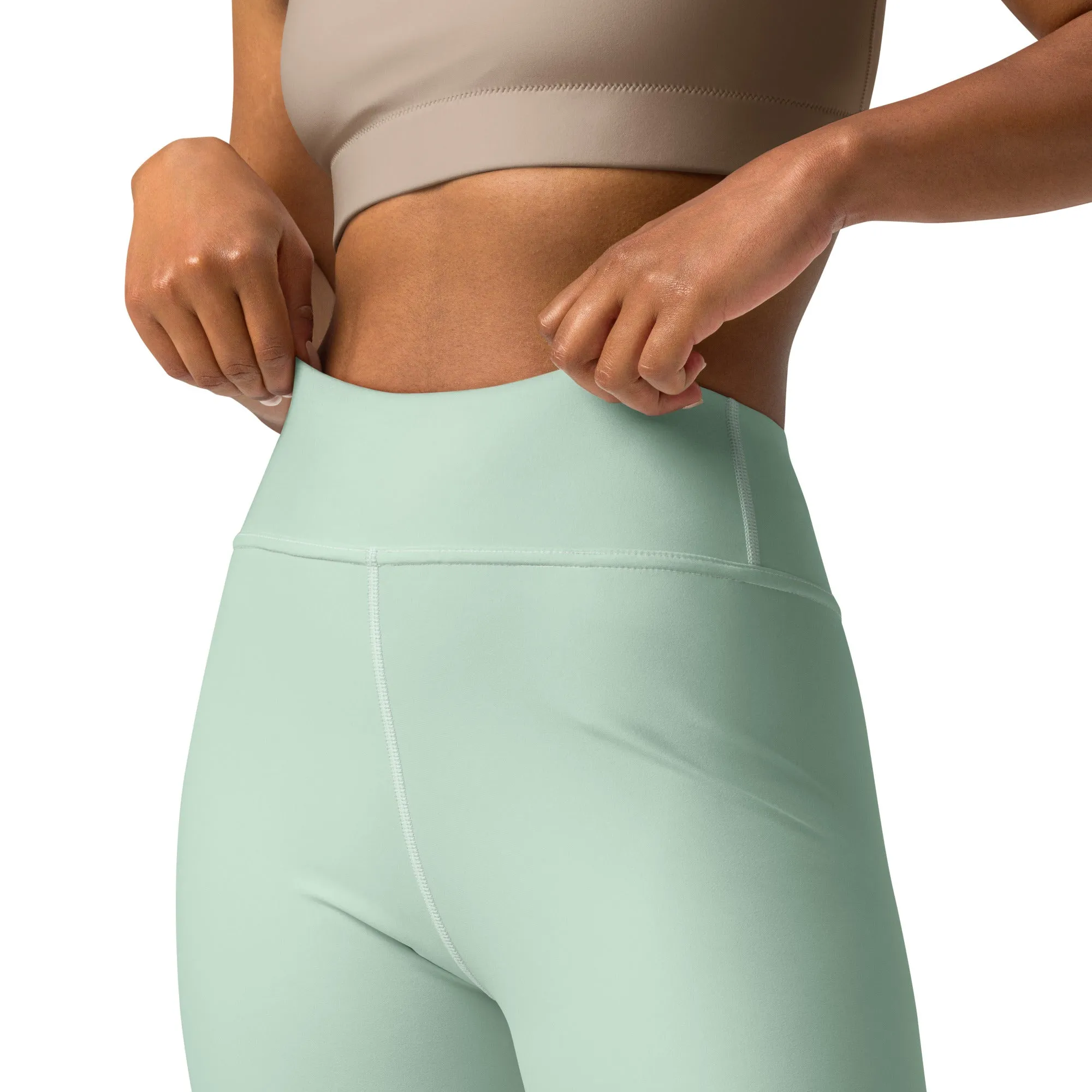 Modern Classic: Women's Solid Color Yoga Pants - Surf Crest