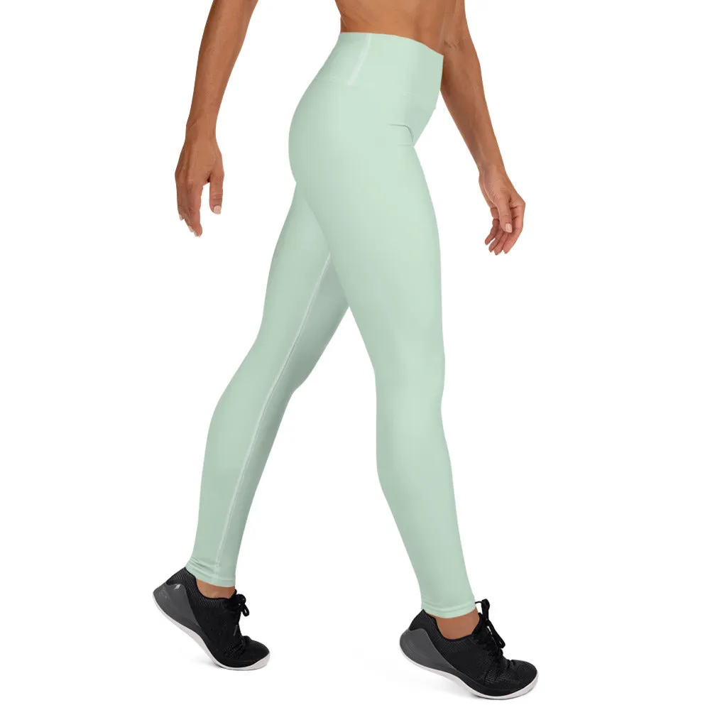 Modern Classic: Women's Solid Color Yoga Pants - Surf Crest