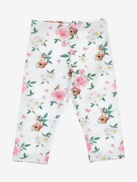 Monnalisa Baby Girls Bird House Leggings in White