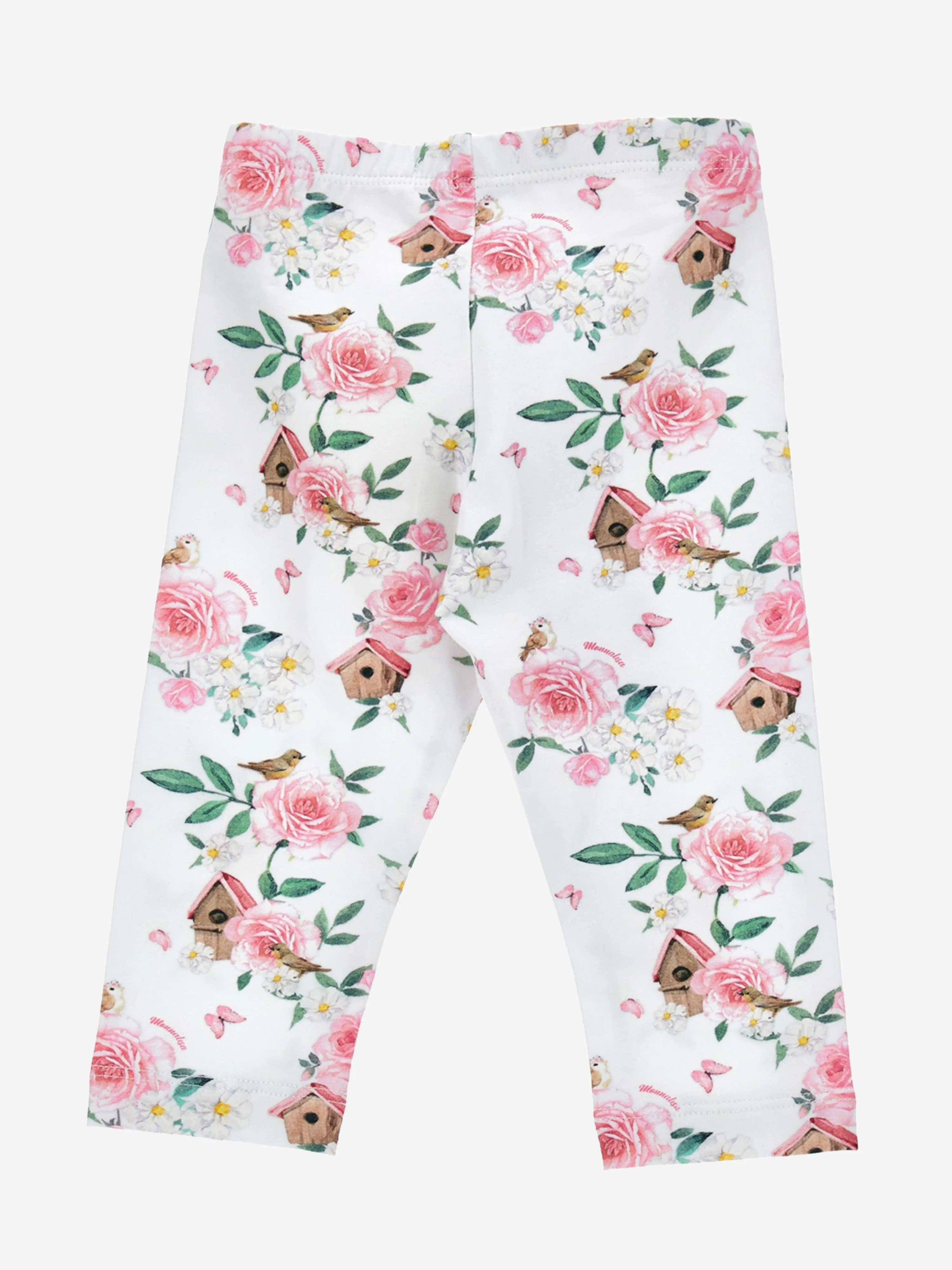 Monnalisa Baby Girls Bird House Leggings in White