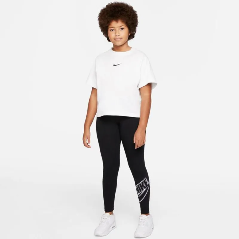 Nike Essential Girls' Leggings - Soft & Stylish Black Training Gear with Bold Logo