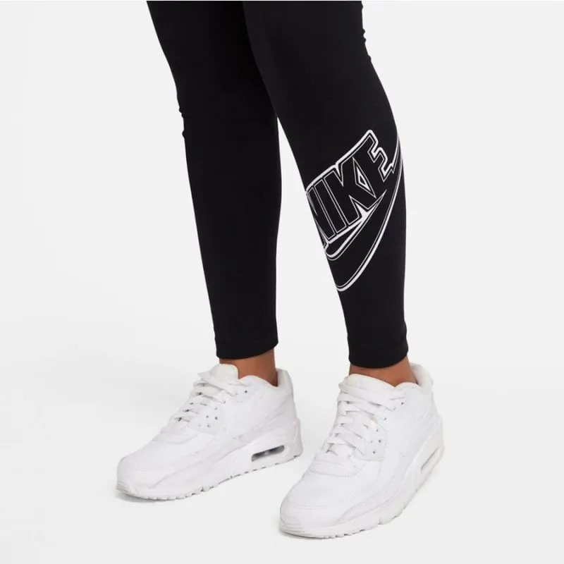 Nike Essential Girls' Leggings - Soft & Stylish Black Training Gear with Bold Logo