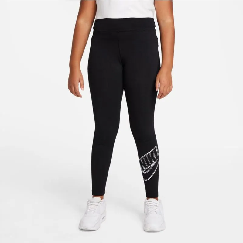 Nike Essential Girls' Leggings - Soft & Stylish Black Training Gear with Bold Logo