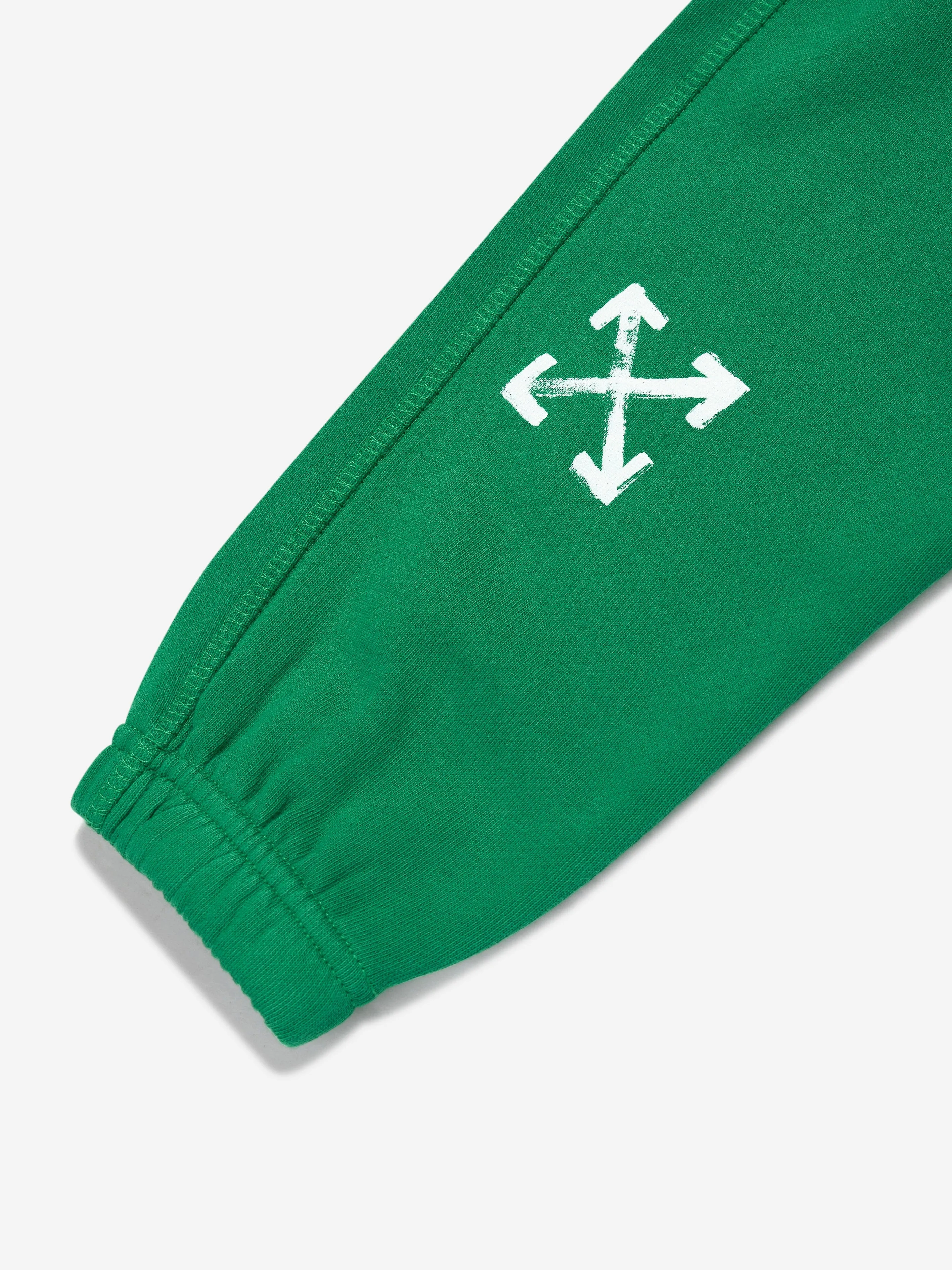 Off-White Boys Paint Script Joggers in Green