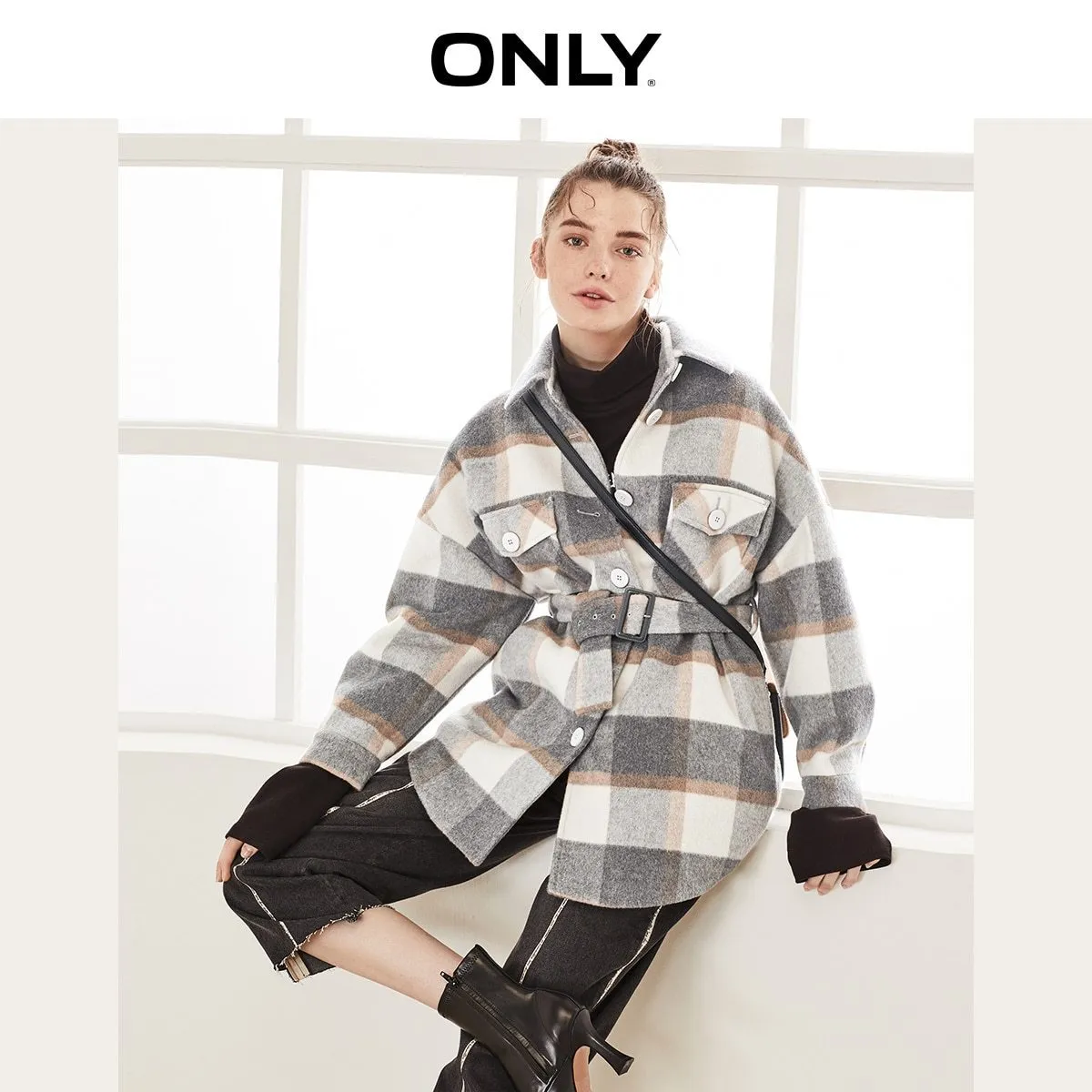 ONLY New Arrival Parkas Fashion Coats Women Sweater Fur Collar Hood Warm Cotton Coat Women Clothes