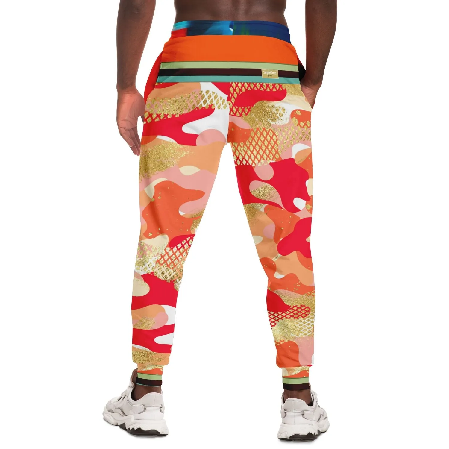 Orange Crescent Camo Eco-Poly Unisex Joggers