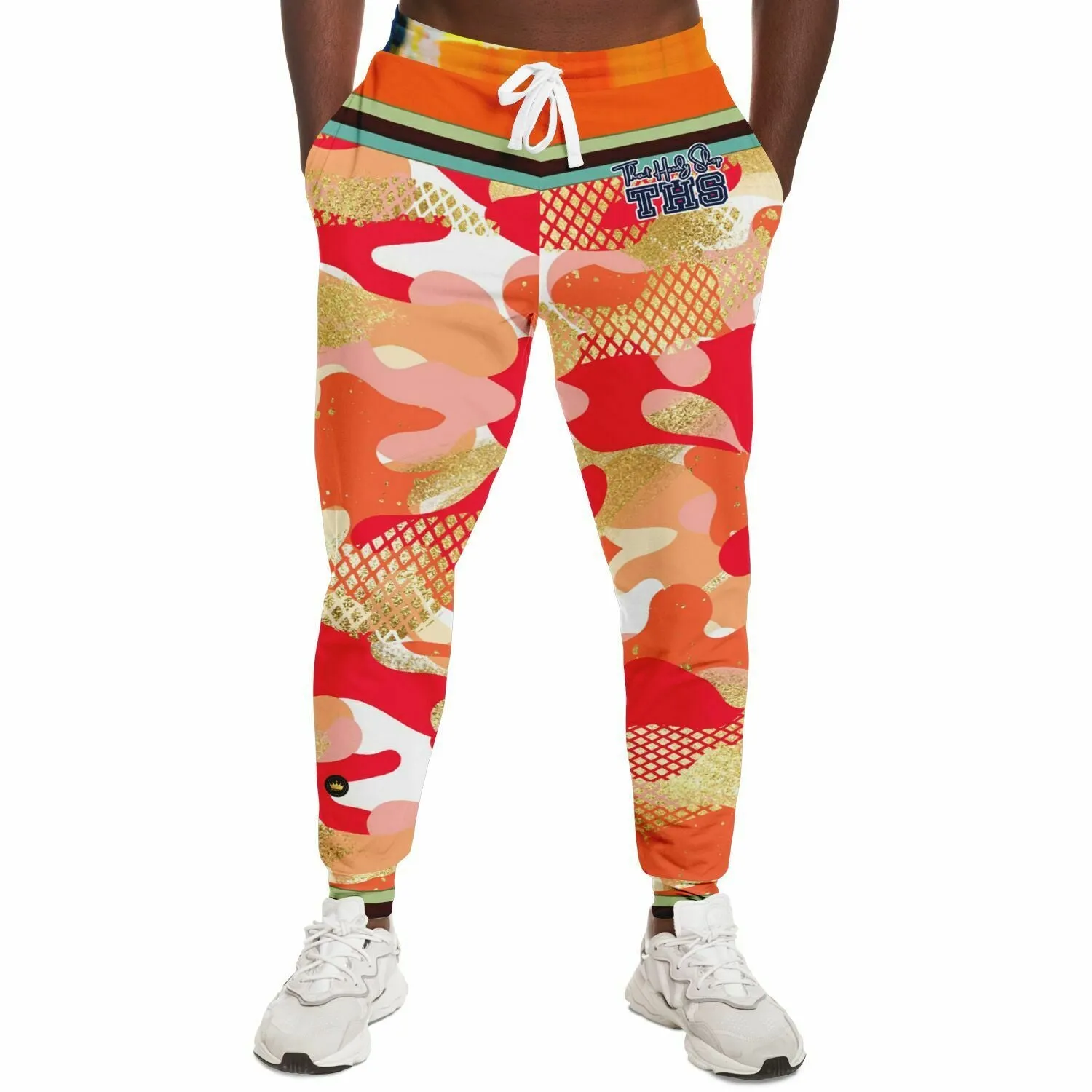 Orange Crescent Camo Eco-Poly Unisex Joggers