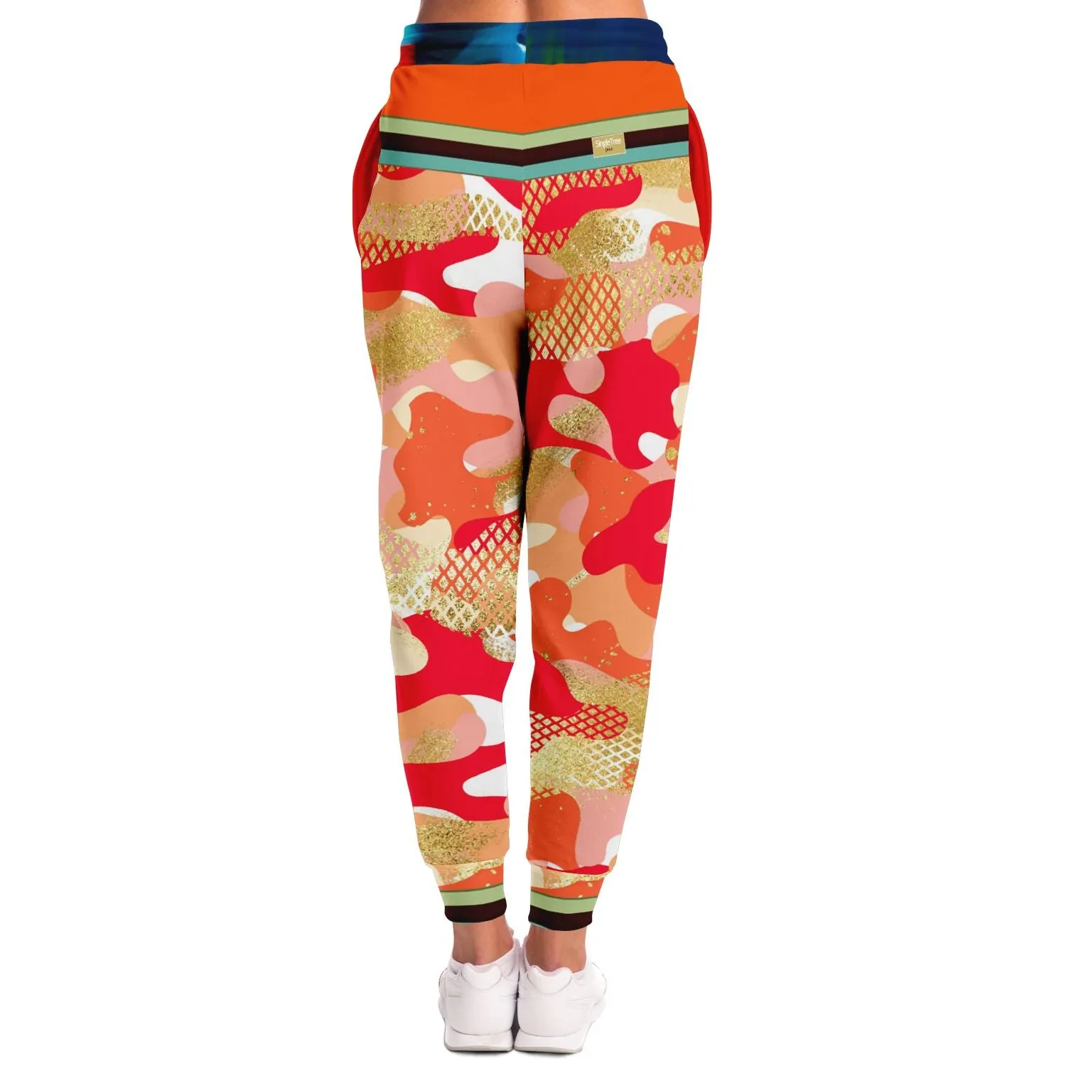 Orange Crescent Camo Eco-Poly Unisex Joggers