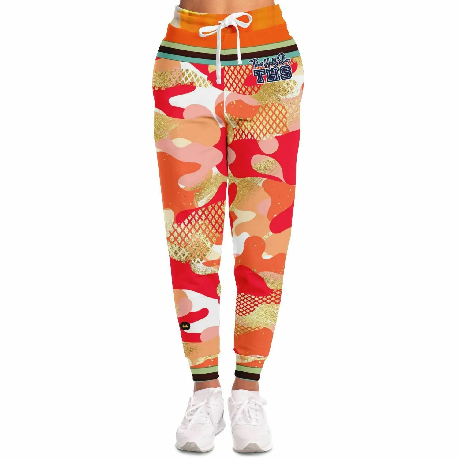 Orange Crescent Camo Eco-Poly Unisex Joggers