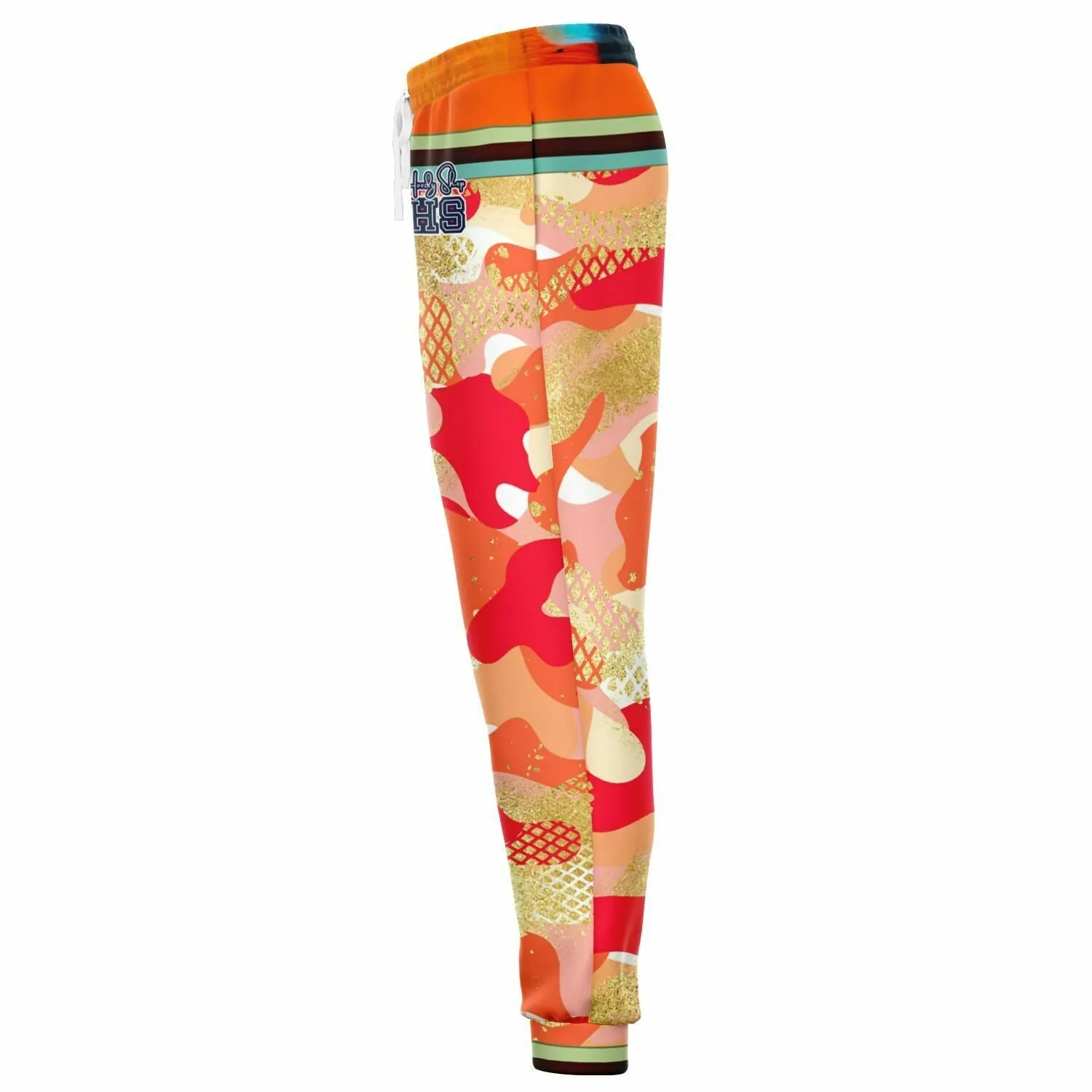 Orange Crescent Camo Eco-Poly Unisex Joggers