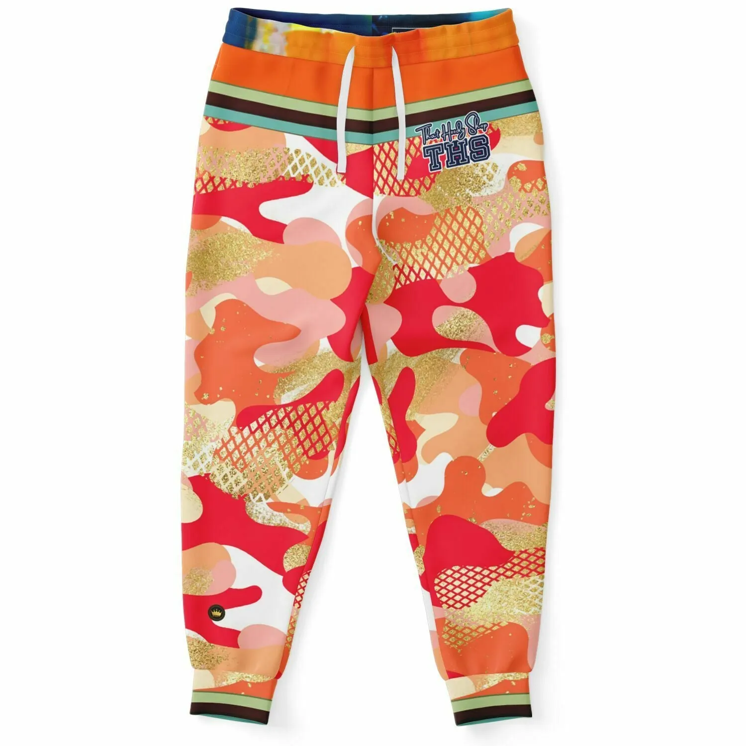 Orange Crescent Camo Eco-Poly Unisex Joggers