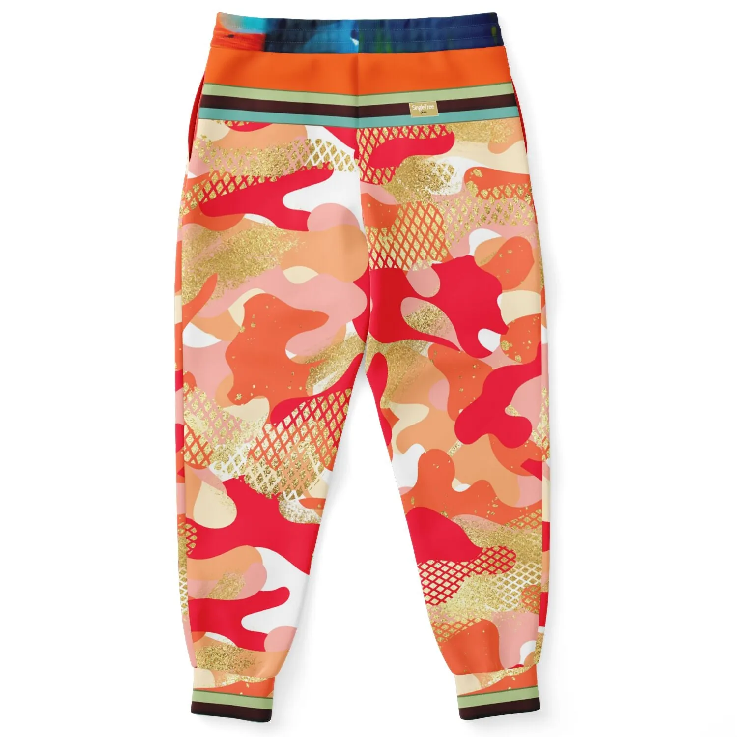 Orange Crescent Camo Eco-Poly Unisex Joggers