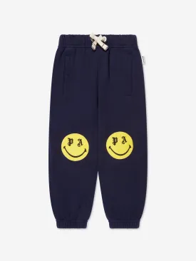 Palm Angels Boys PA Smiley Joggers in Navy