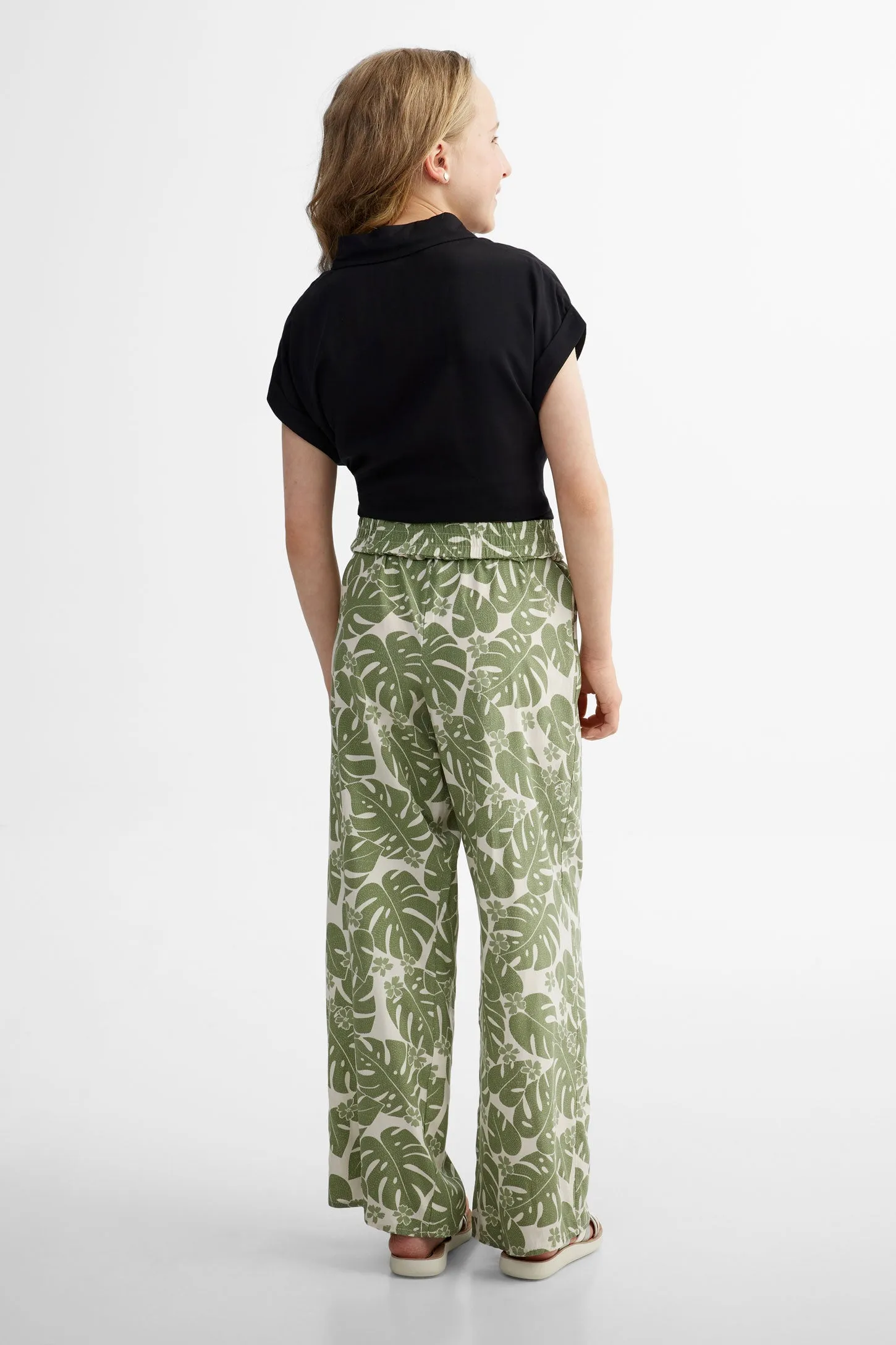 Pantalon Palazzo imprimé floral challis - Ado fille