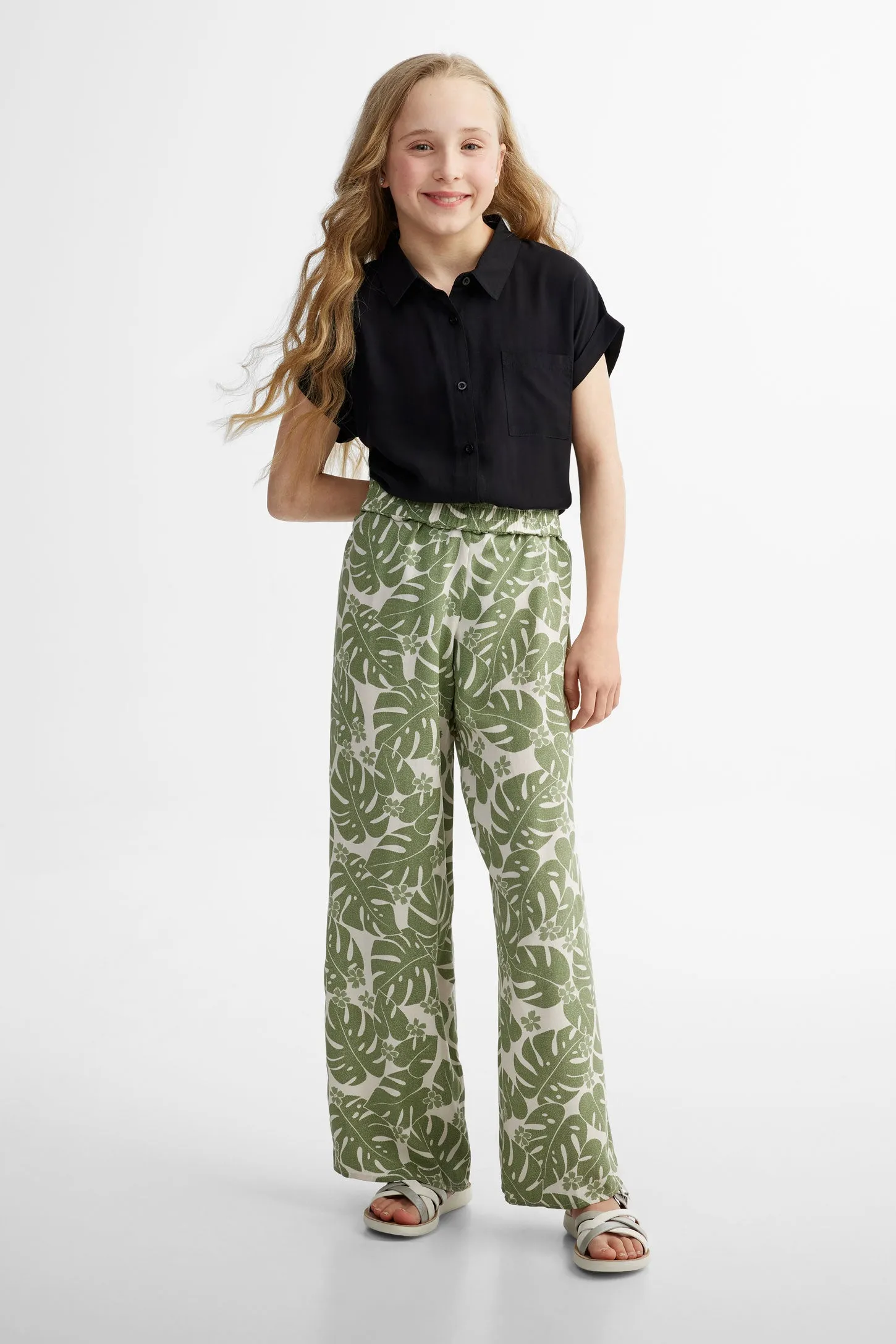 Pantalon Palazzo imprimé floral challis - Ado fille