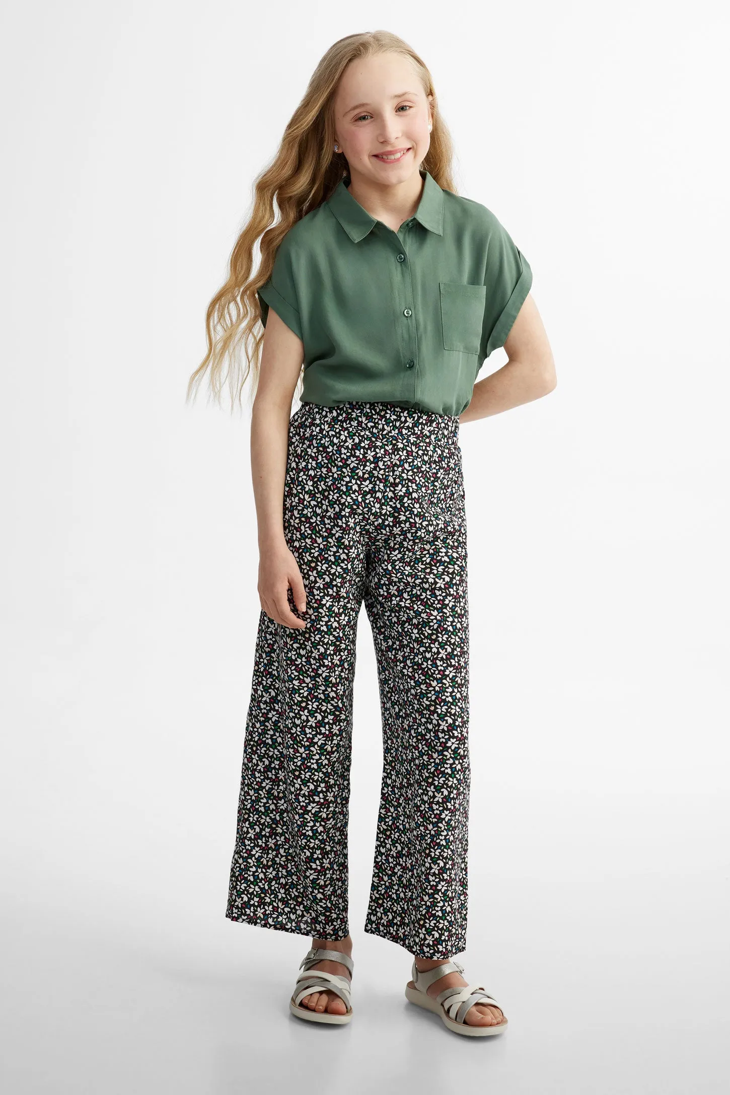 Pantalon Palazzo imprimé floral challis - Ado fille