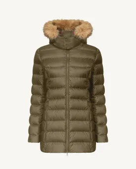 Perle Extreme Cold mid-length down jacket Army