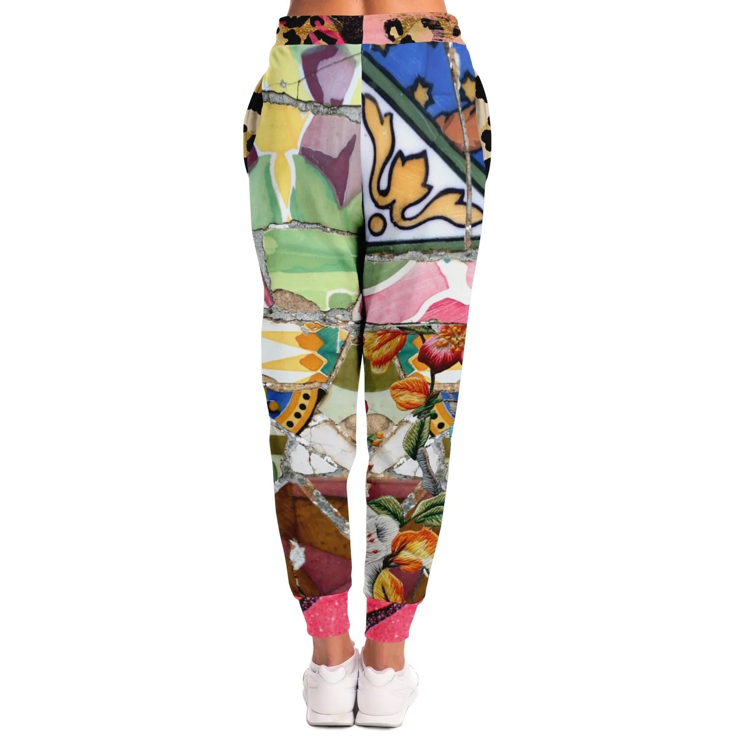 Pink African Savannah Floral Mosaic Tile Eco-Poly Unisex Joggers