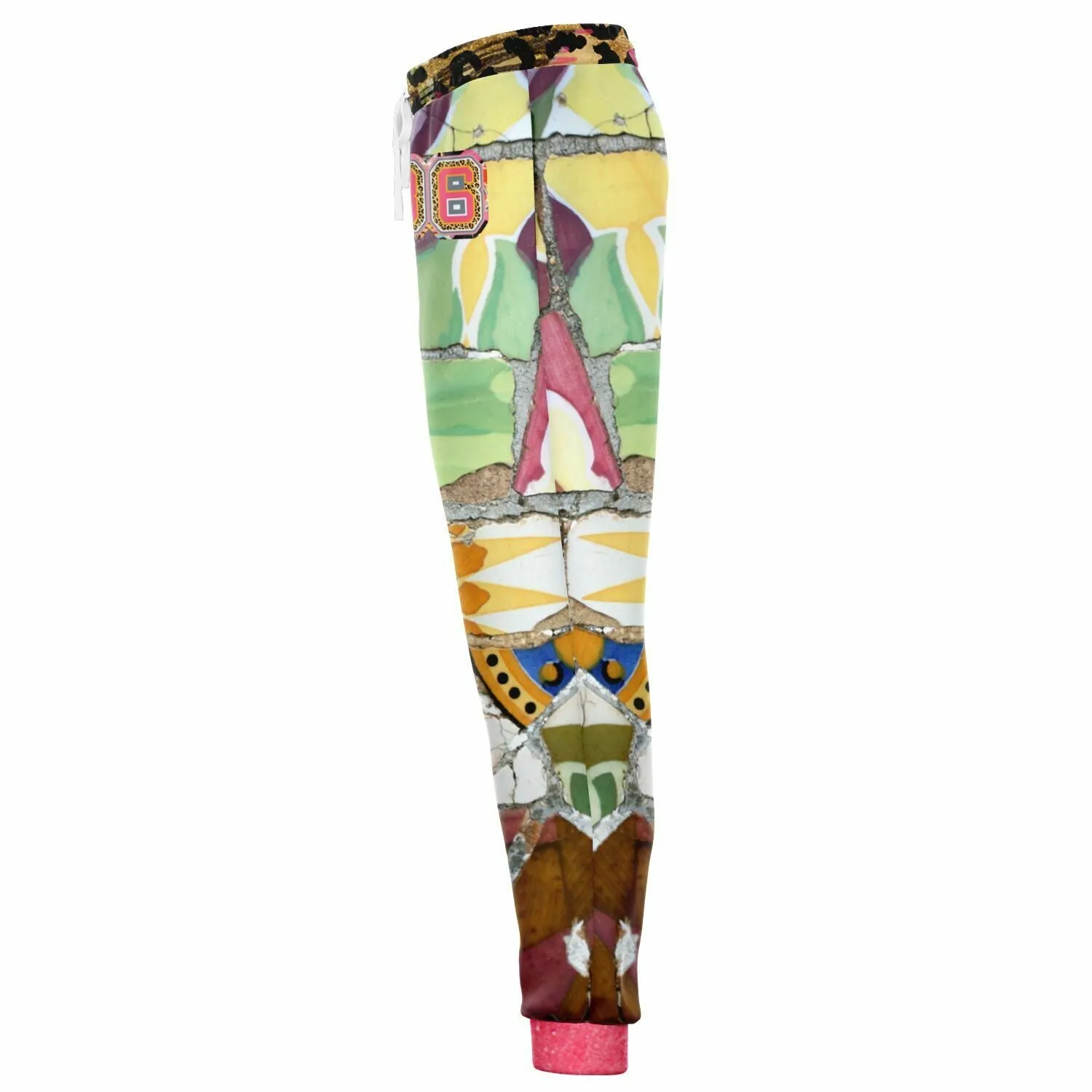 Pink African Savannah Floral Mosaic Tile Eco-Poly Unisex Joggers