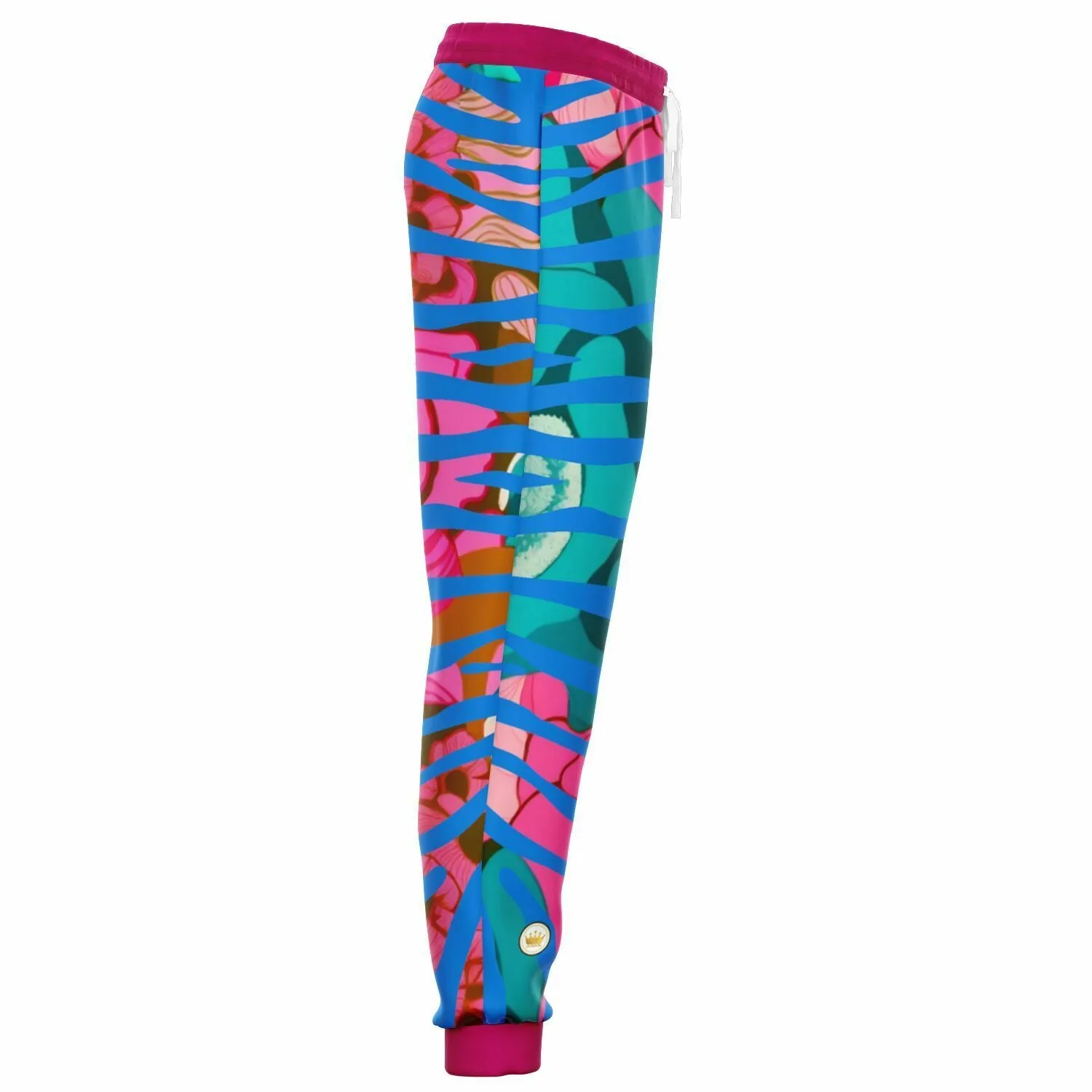 Pink Passion Floral Zebra Eco-Poly Unisex Joggers