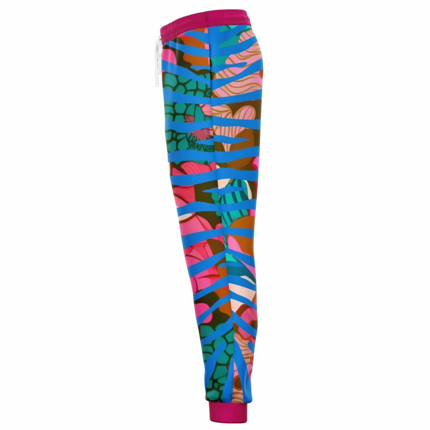 Pink Passion Floral Zebra Eco-Poly Unisex Joggers