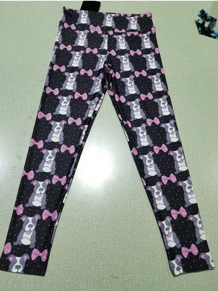 Pitbulls & Bows (Exclusive) - High-quality Handcrafted Vibrant Leggings