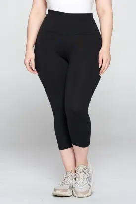 Plus Size High-Rise Essential Capri Leggings