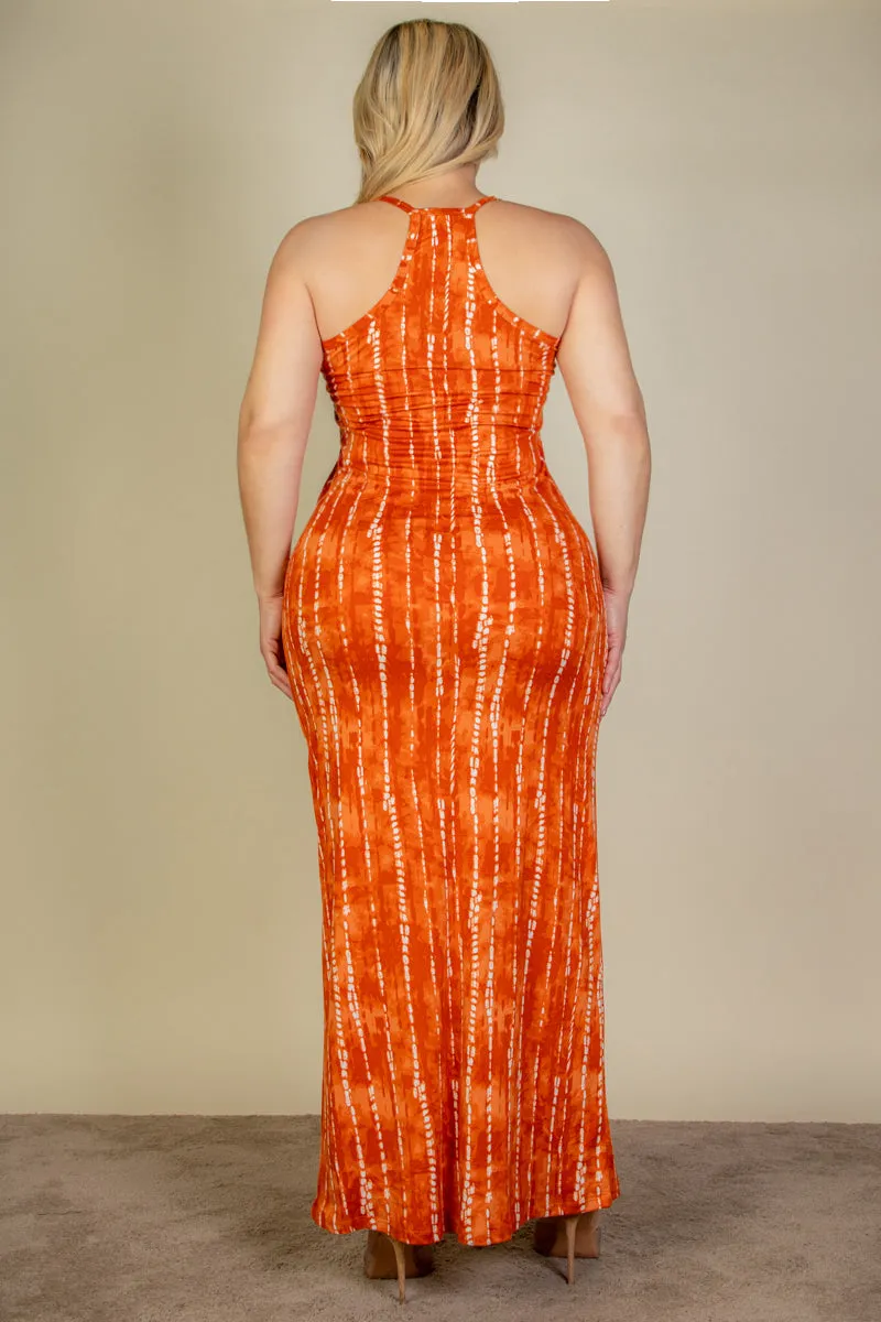 Plus Size Tie Dye Printed Cami Bodycon Maxi Dress (CAPELLA)