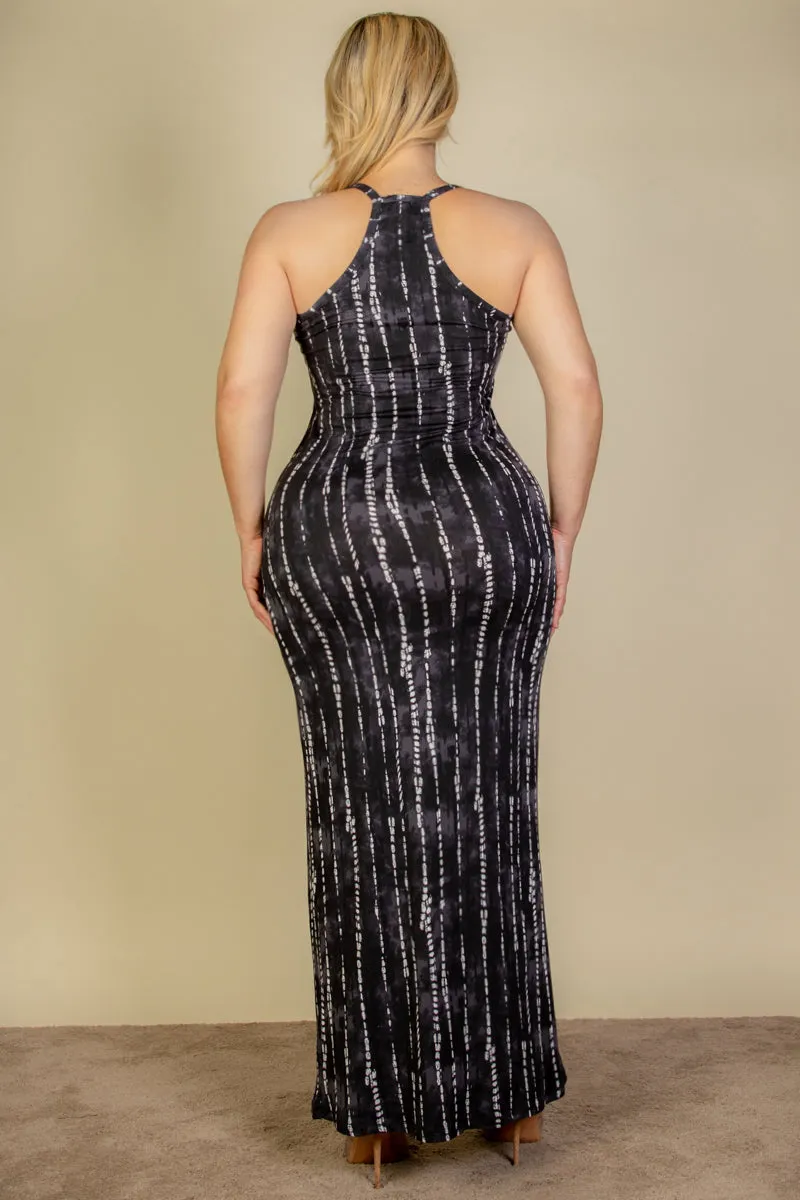 Plus Size Tie Dye Printed Cami Bodycon Maxi Dress (CAPELLA)