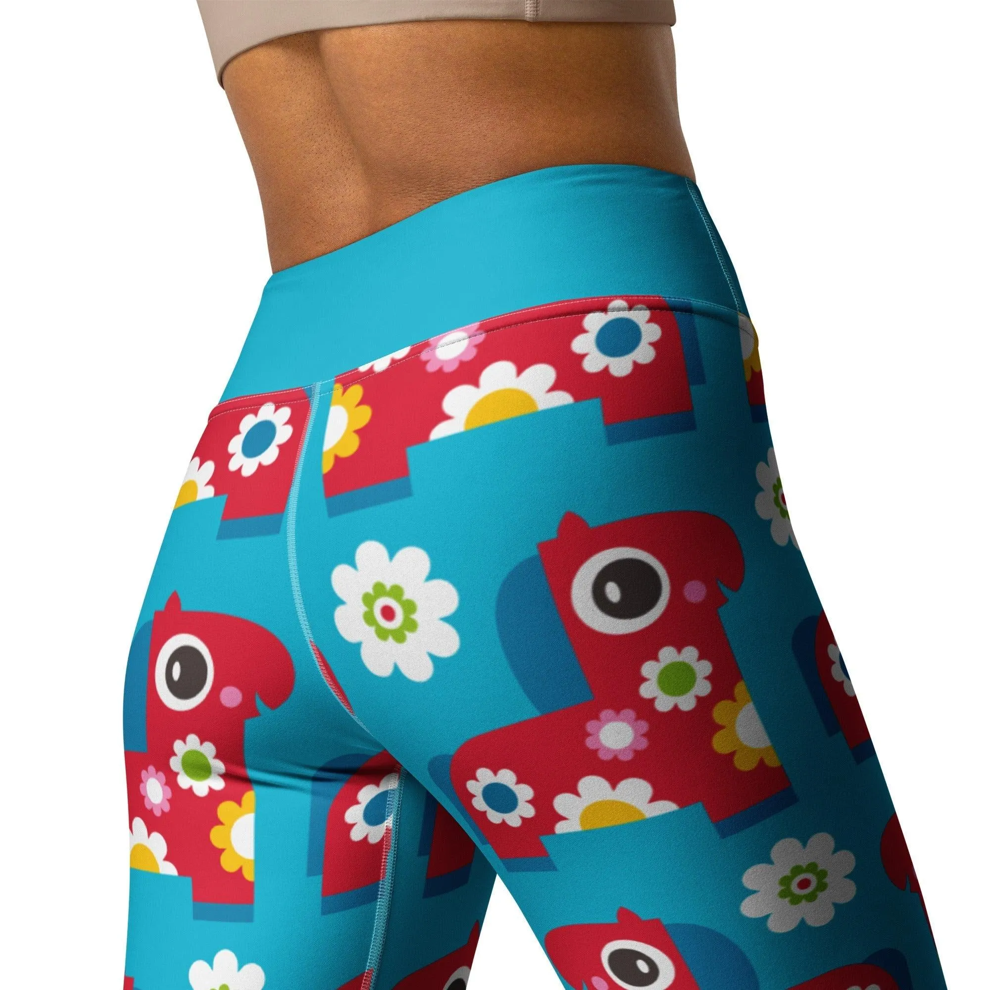 PONY BLOOM turquoise -2- Yoga Leggings