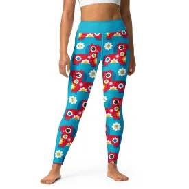 PONY BLOOM turquoise -2- Yoga Leggings