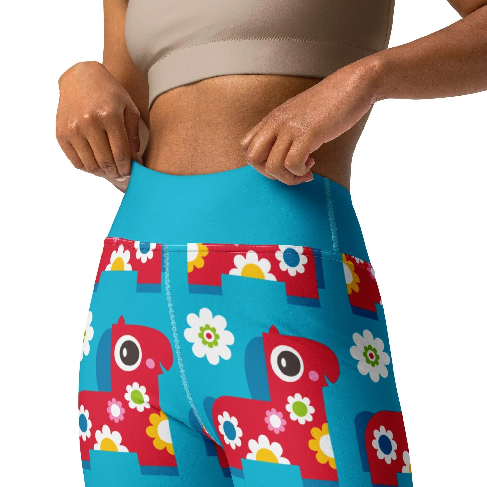 PONY BLOOM turquoise -2- Yoga Leggings