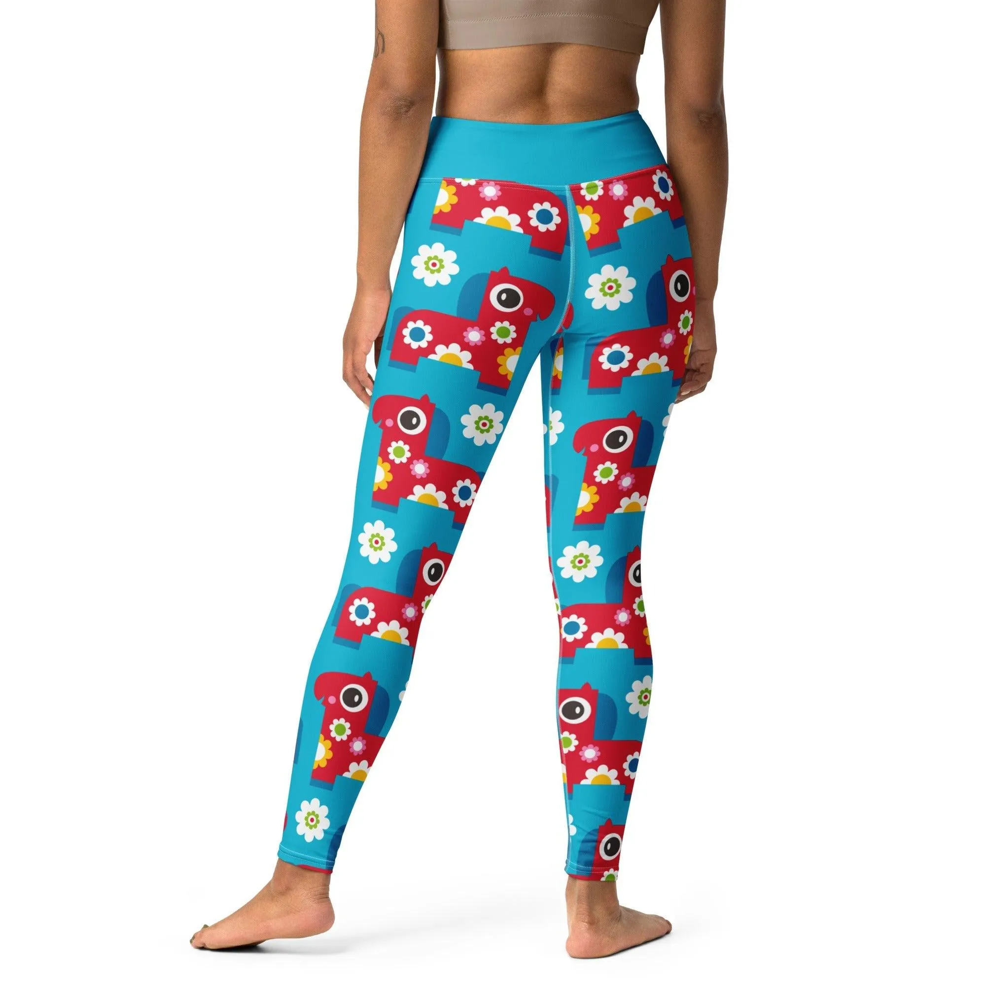 PONY BLOOM turquoise -2- Yoga Leggings