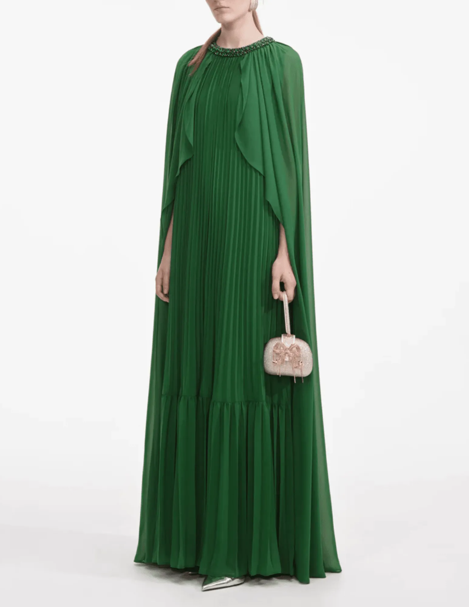 PRE-ORDER-Self-Portrait Chiffon Cape Maxi Dress